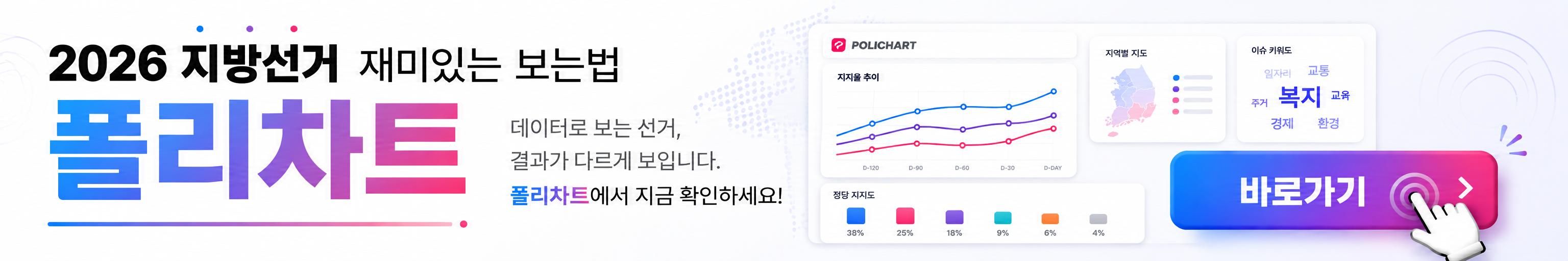 2026 지방선거 재미있게 보는 법 폴리차트 바로가기